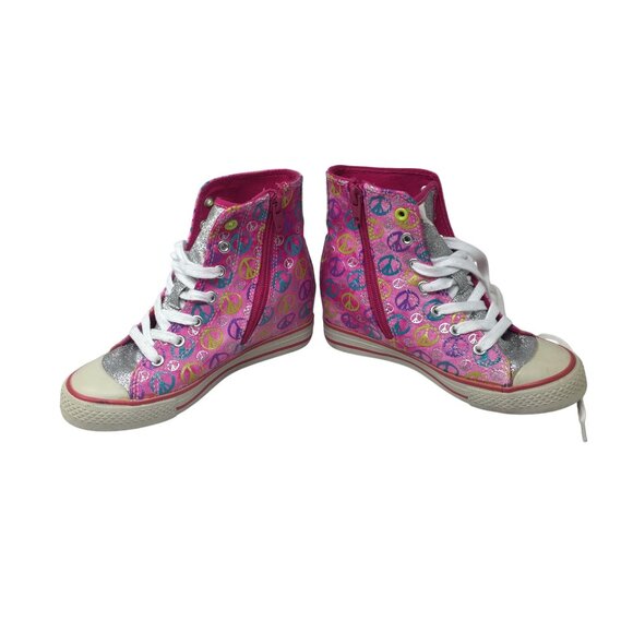 Girl's Circo Pink Peace Sign High-top Shoes (Size 2) - Picture 1 of 11